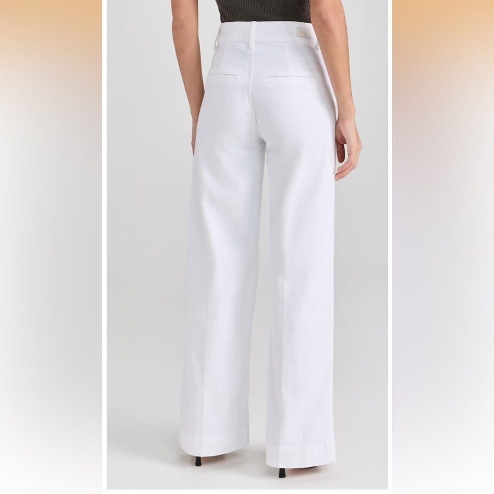 PAIGE Pearl White Sasha Wide Leg Jeans Size 32 - Picture 3 of 15